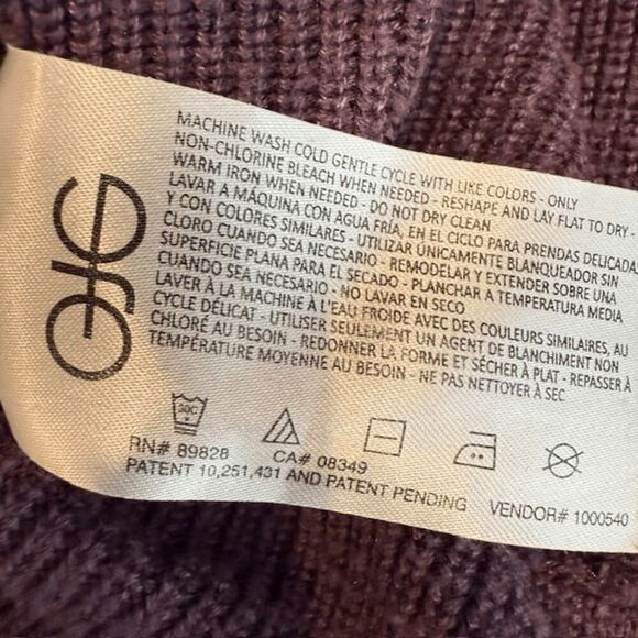 Ella Moss Kaylan Ribbed Knit Sweater Lilac Purple V-neck Size Small - Picture 6 of 11